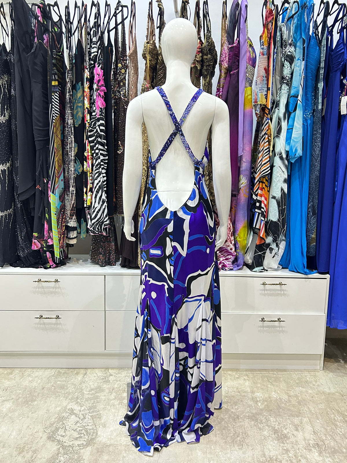 The Indigo Mirage Vintage Dress back