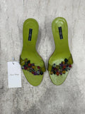 The Orchard Muse Vintage Heels – green heels with whimsical fruit detail strap