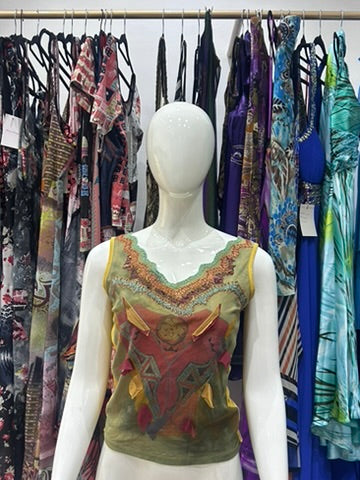 Save The Queen Nomad Vintage Mesh Top – artistic mesh top by Save The Queen