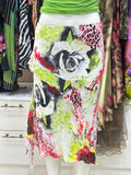 Painted Rose Asymmetric Skirt