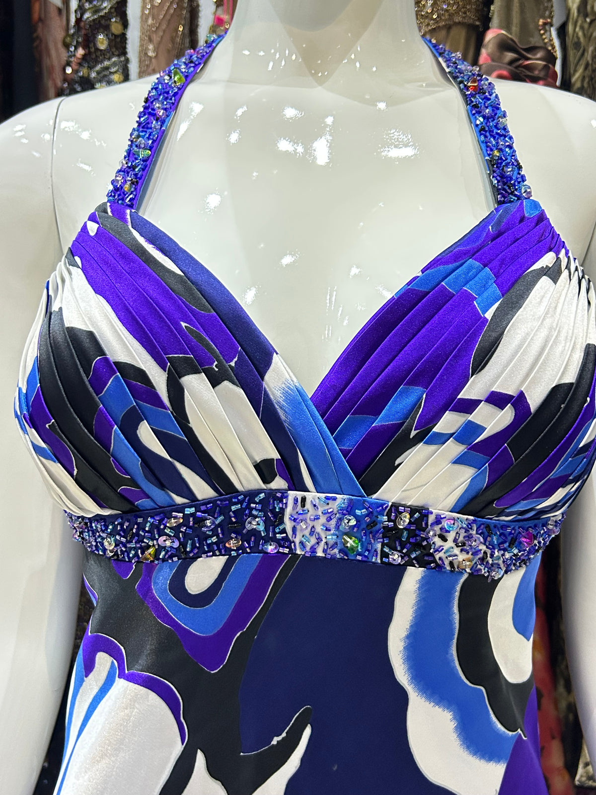 The Indigo Mirage Vintage Dress bust