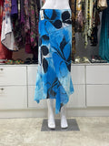 The Blue Grove Vintage Skirt – blue skirt with black leaf print