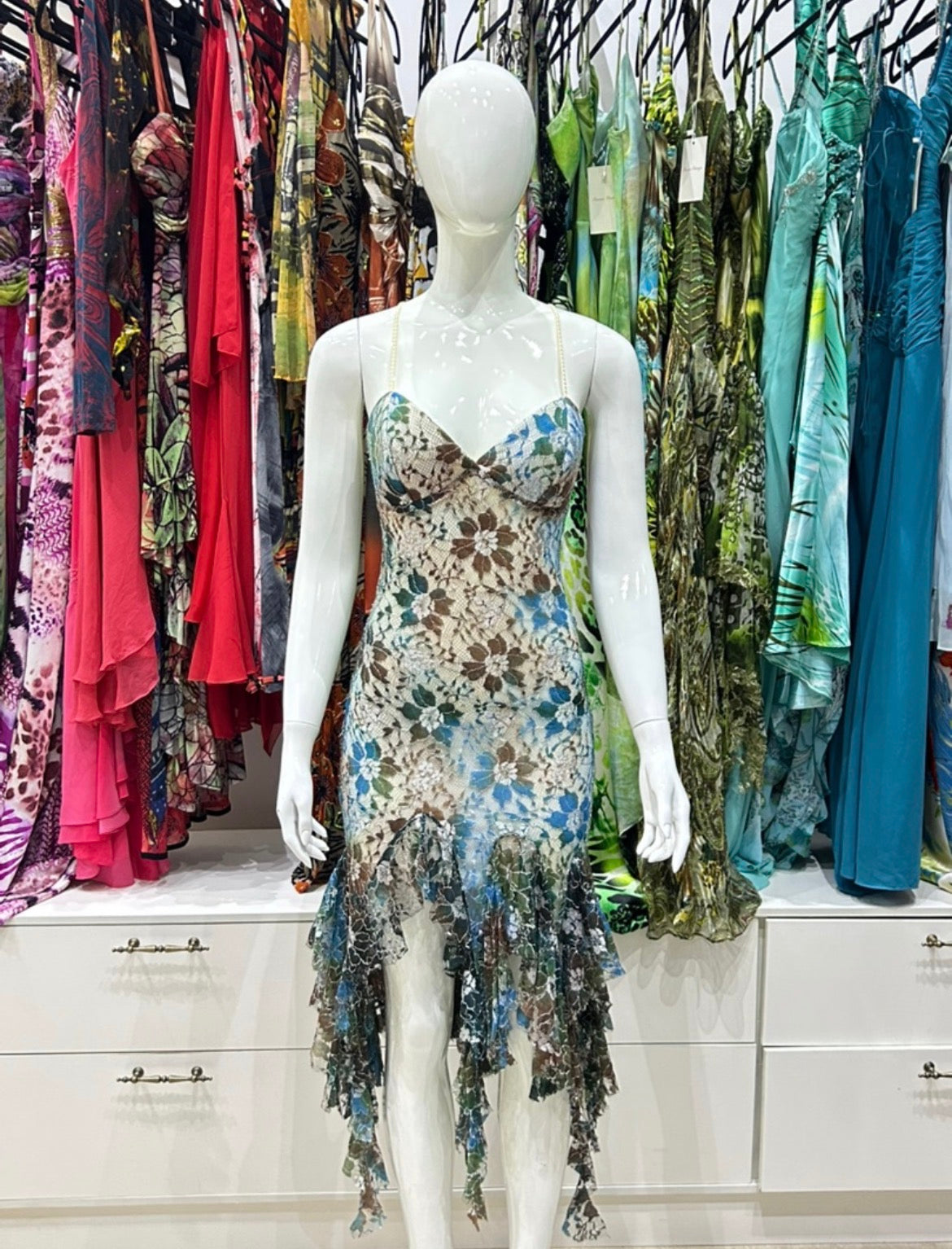 The Crystal Cascade Vintage Dress front