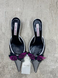 The Noir Petal Mesh Mules