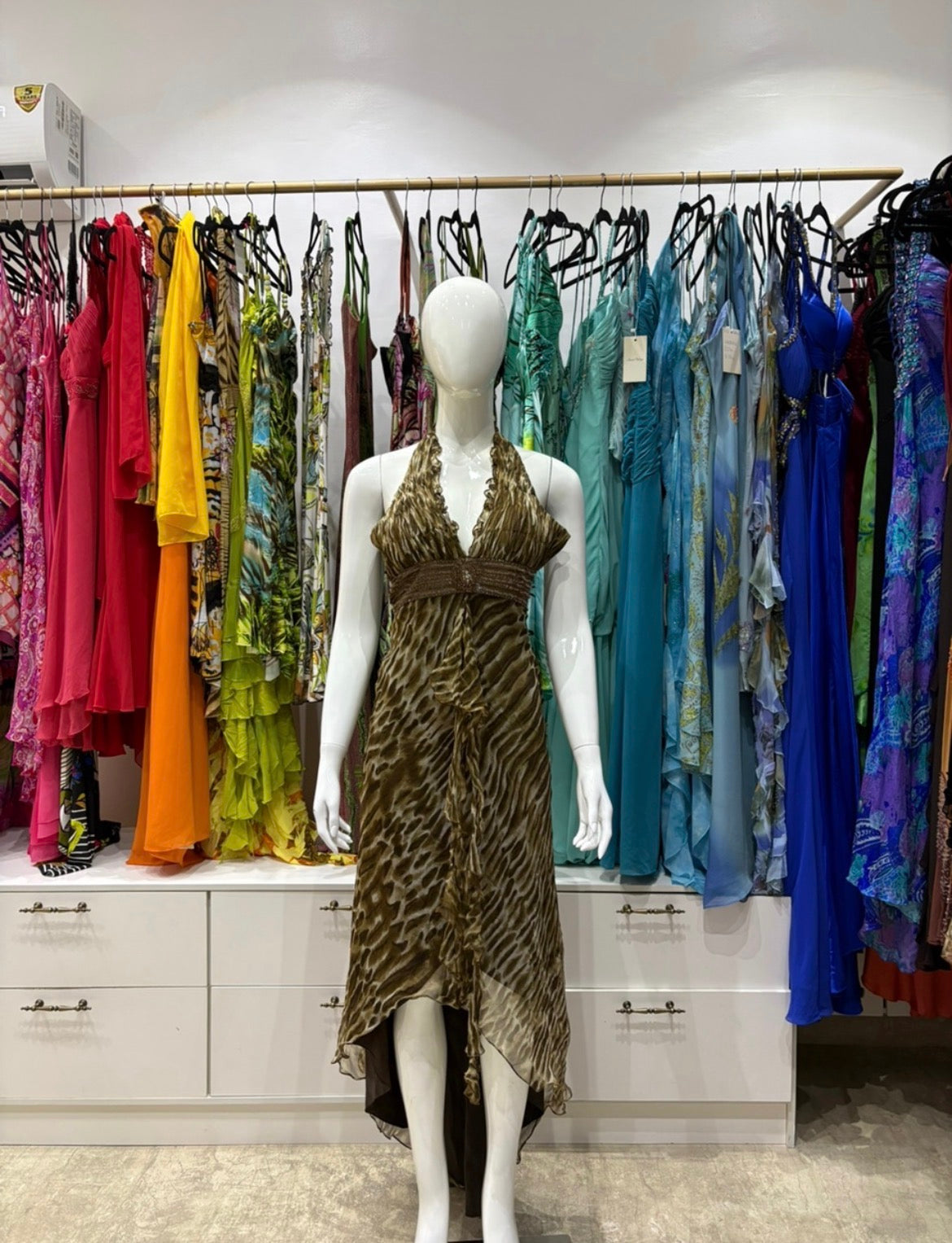 The Bronze Mirage Halter Vintage Dress