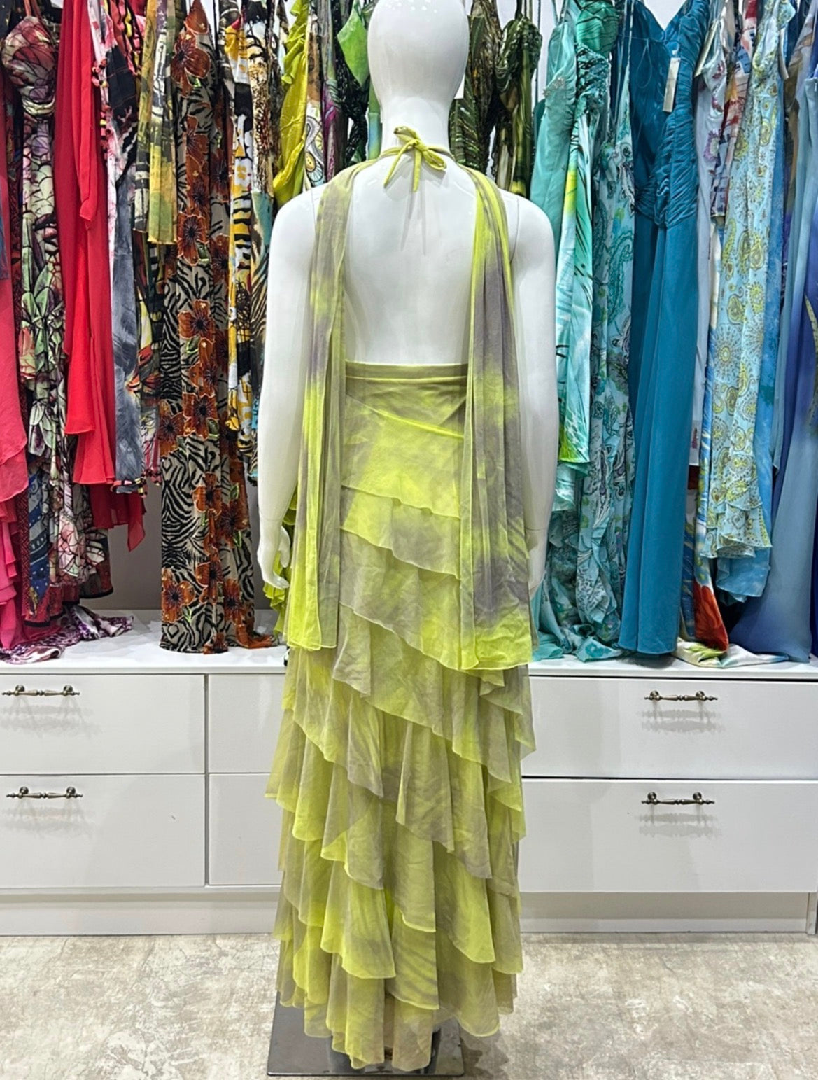 he Citrus Cascade Vintage Dress