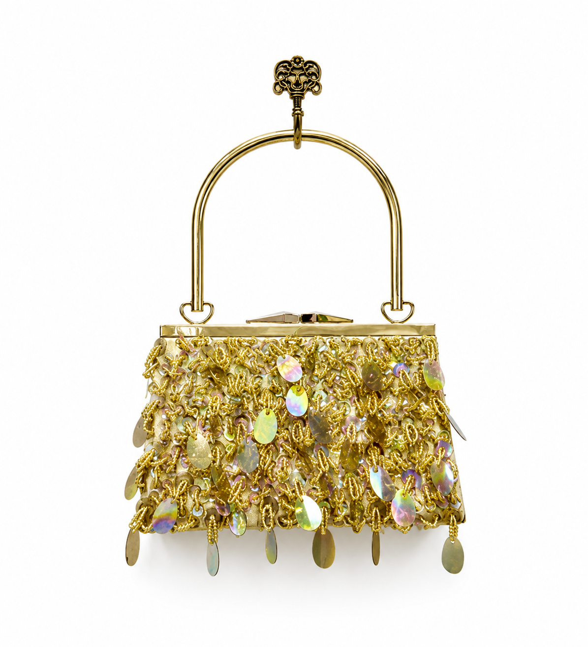The Golden Sand Vintage Bag – gold metallic handbag with iridescent sequins