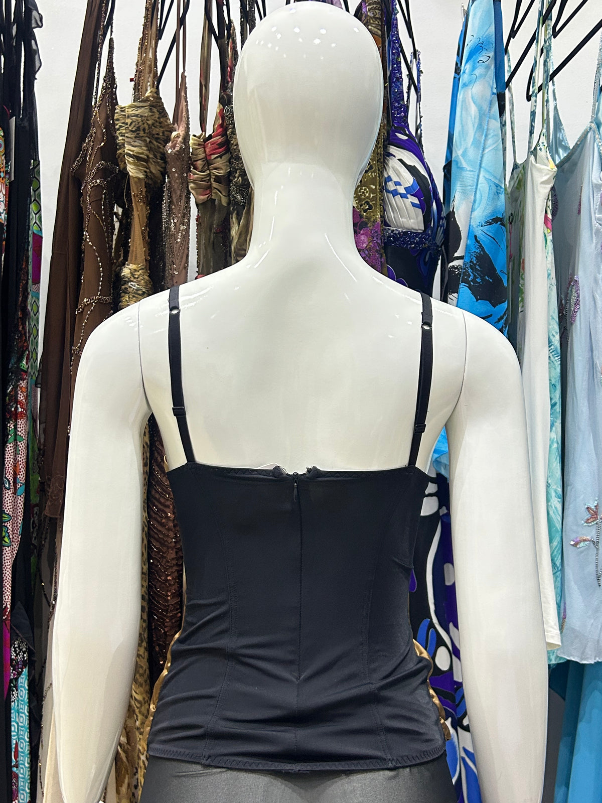 Bronze Satin Tuxedo Corset Top