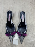 Vintage Giulliano Venanzi Fishnet Bow Mules