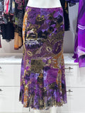 The Mandala Drift Vintage Skirt – purple midi skirt with mandala pattern