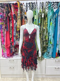 The Crimson Mirage Fringe Dress