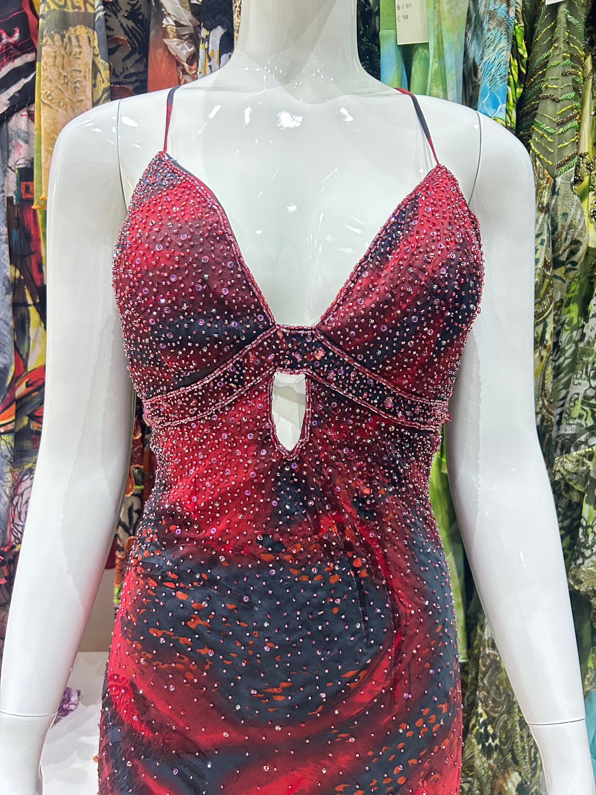 The Crimson Mirage Fringe Dress