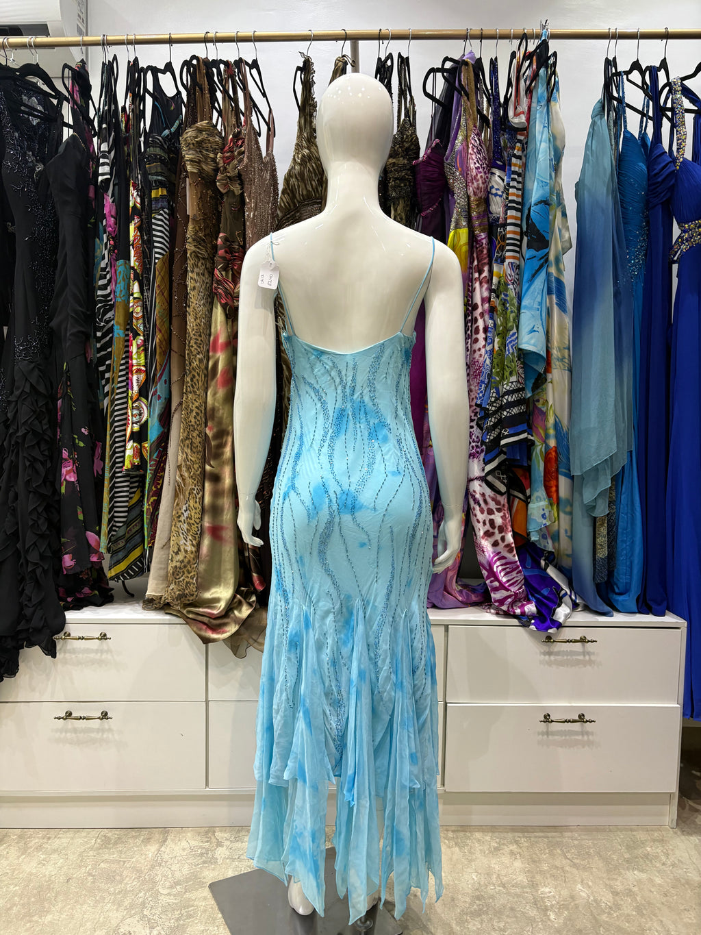 Aquamarine Beaded Gown